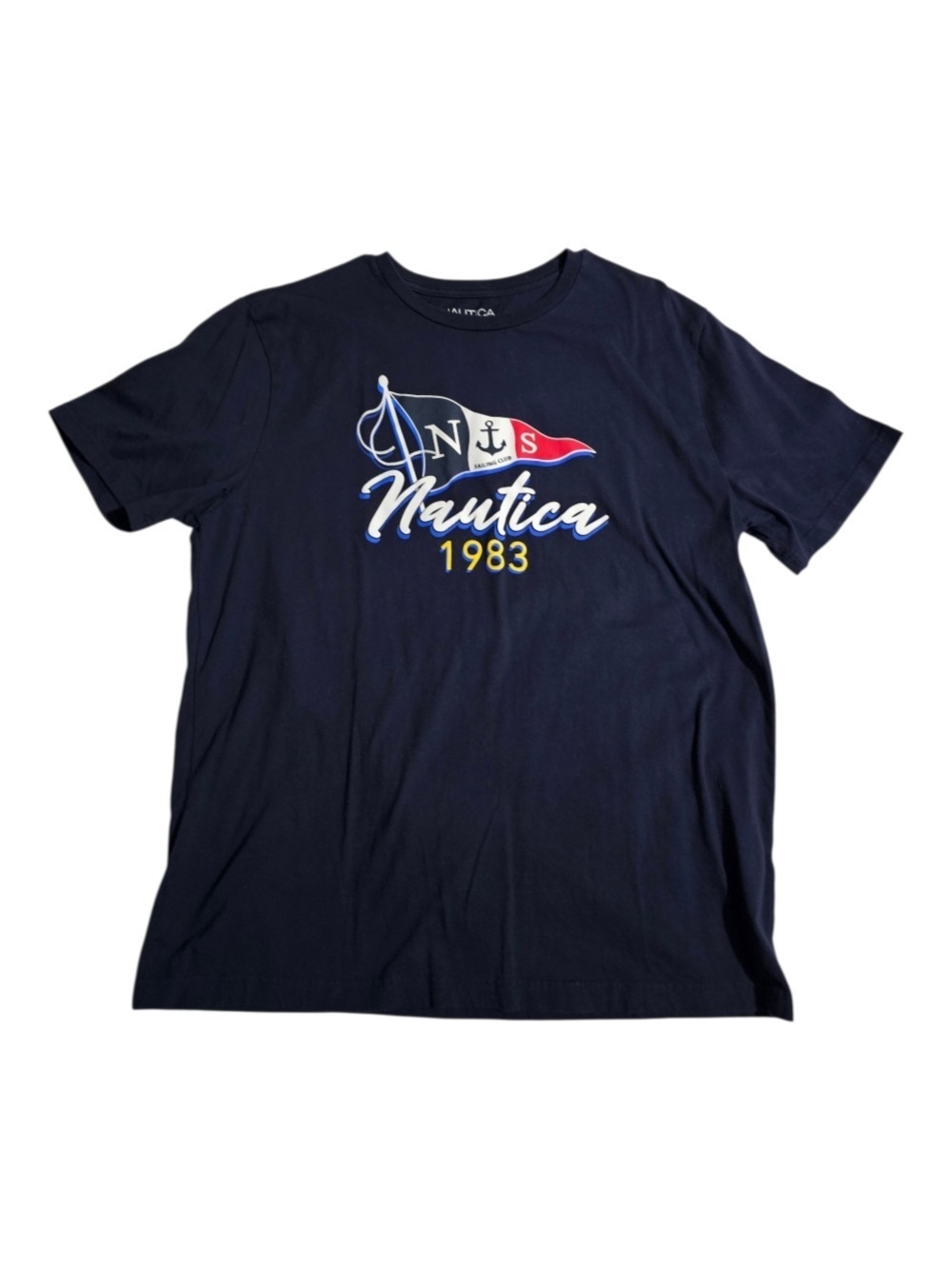 Nautica Navy Short Sleeve Flag Graphic Tee